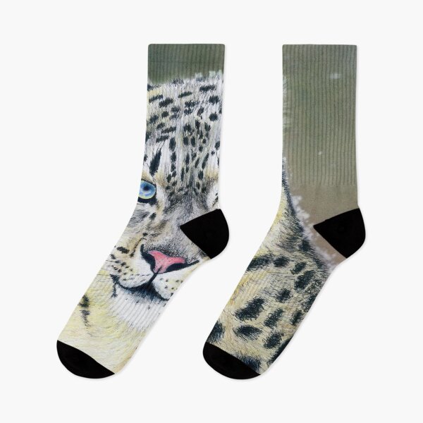 Item preview, Snow Leopard from the Himalayas. Picture drawn in coloured pencil and black ink. designed and sold by Traveling Pencils.