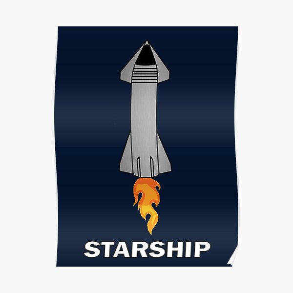 Spacex Starship Posters | Redbubble
