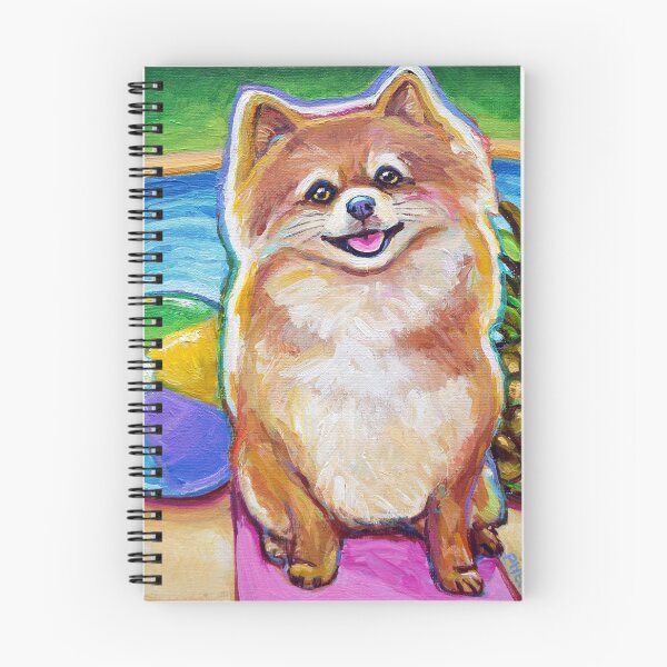 Item preview, Super Cute Poolside Pomeranian by Robert Phelps designed and sold by RobertPhelpsArt.