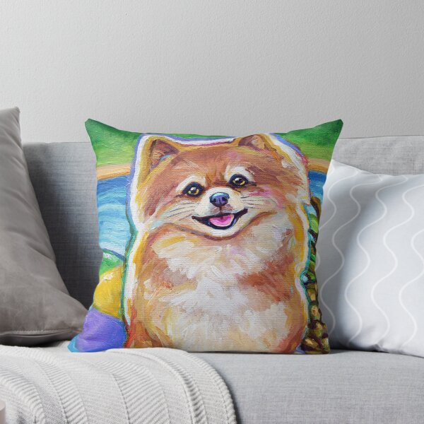 Item preview, Super Cute Poolside Pomeranian by Robert Phelps designed and sold by RobertPhelpsArt.