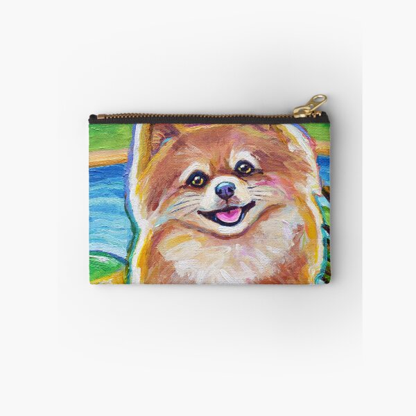 Item preview, Super Cute Poolside Pomeranian by Robert Phelps designed and sold by RobertPhelpsArt.