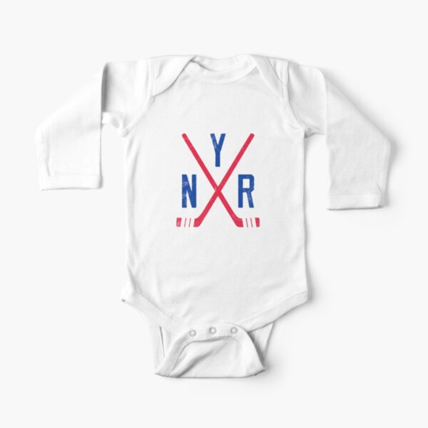 Original Six - New York Rangers - White Long Sleeve Baby One-Piece
