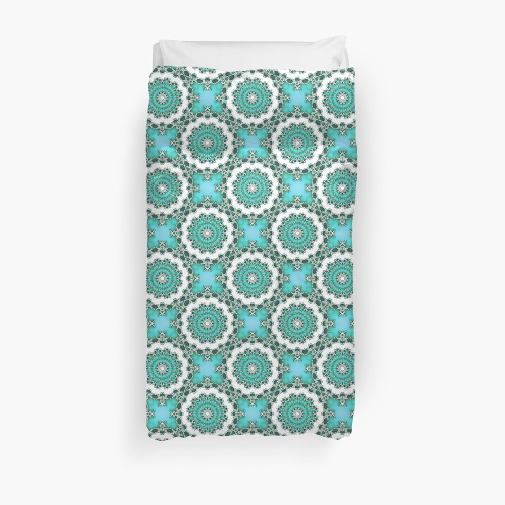 Turquoise Mandalas Duvet Cover