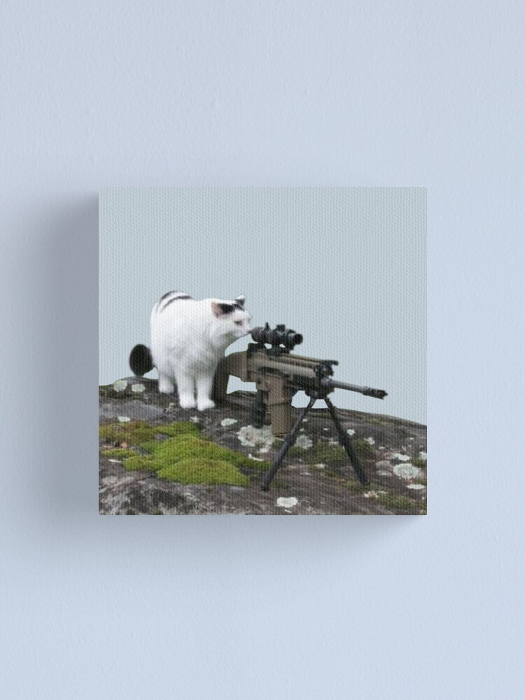 Sniper Cat Meme Leinwanddruck Von Goath Redbubble