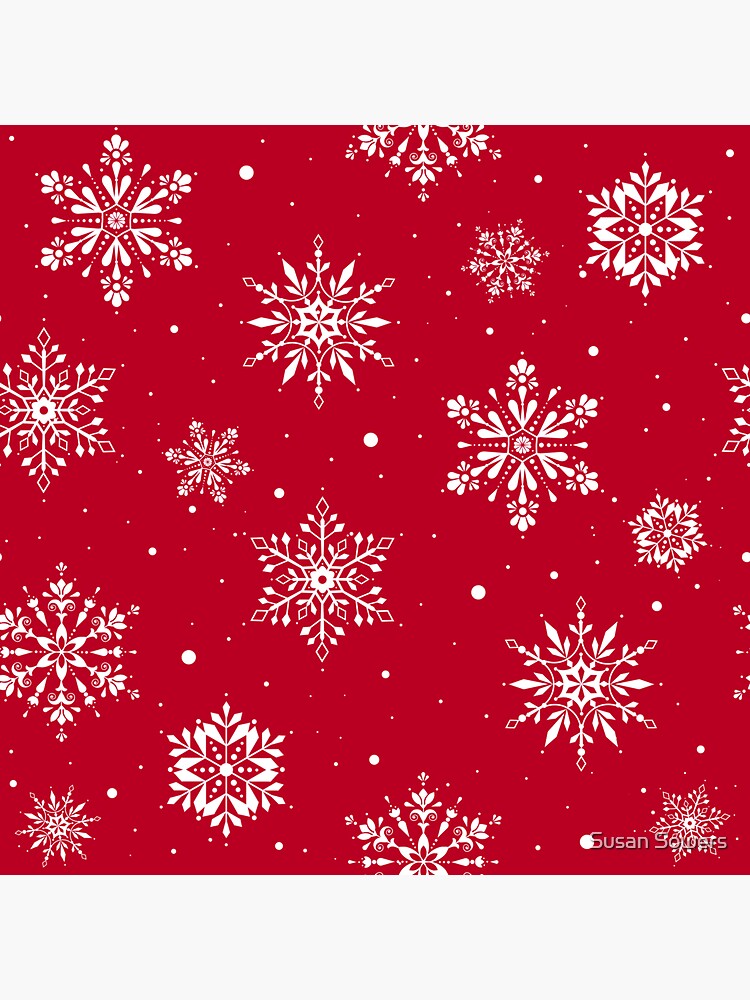 Christmas Folk Snowflakes V2 Red by SSSowers
