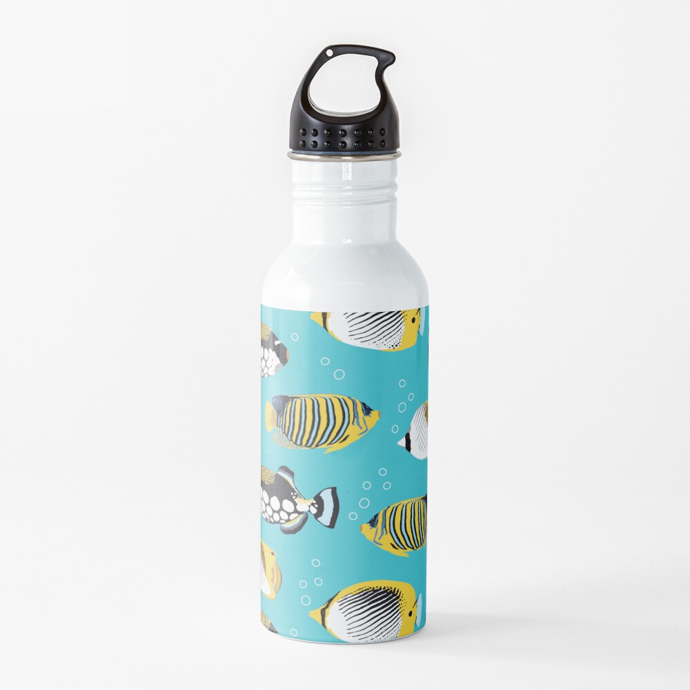 Tropical Fish in water (with stickers) Water Bottle