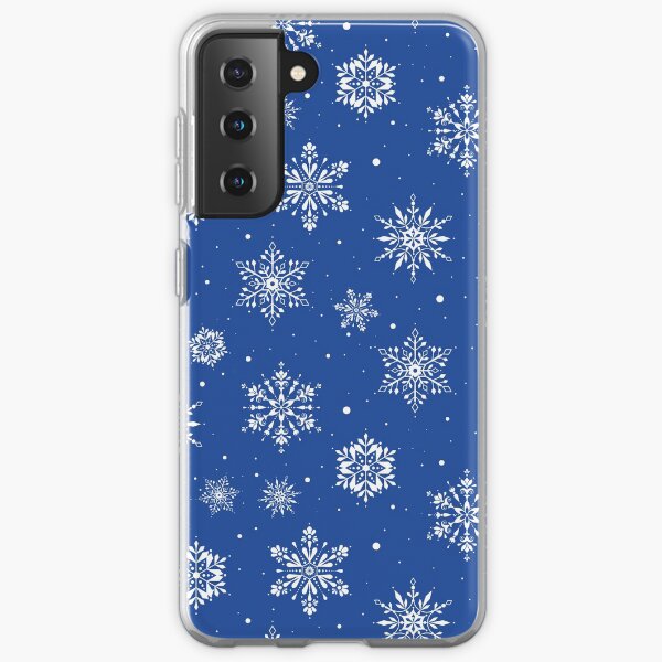 Christmas Folk Snowflakes2 Blue Samsung Galaxy Soft Case