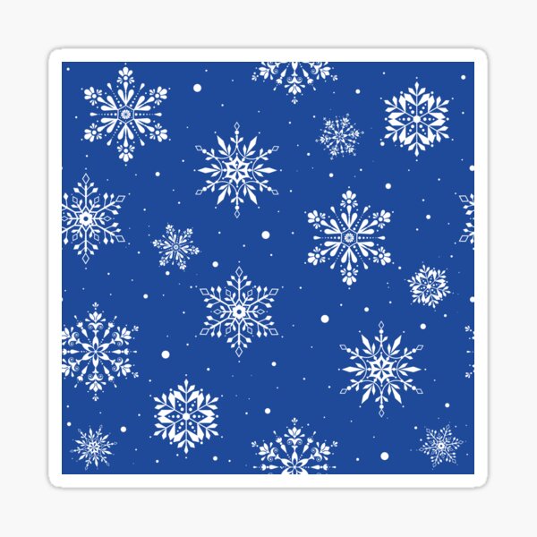 Christmas Folk Snowflakes2 Blue Sticker