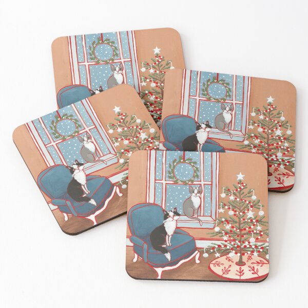 Item preview, The Scandinavian Cats Christmas Tree designed and sold by KilkennyCat Art.