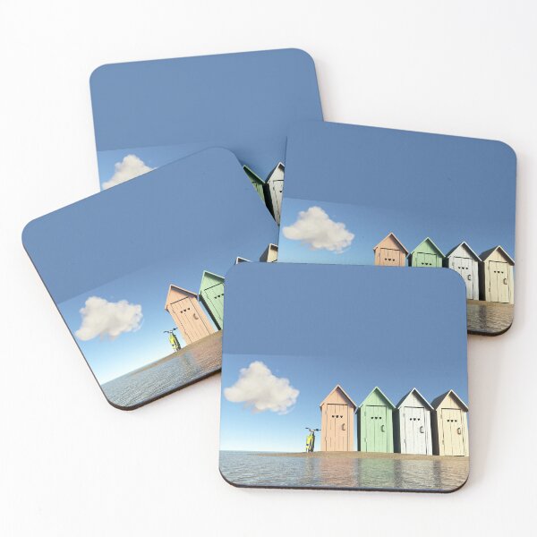 Item preview, 4 beach cabins ... and a cloud ... designed and sold by AtelierFafard.