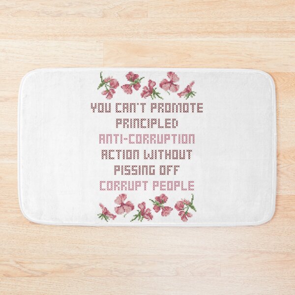 Item preview, You Can't Promote Principled Anti-Corruption Action Without Pissing Off Corrupt People Cross Stitch designed and sold by magentasponge.