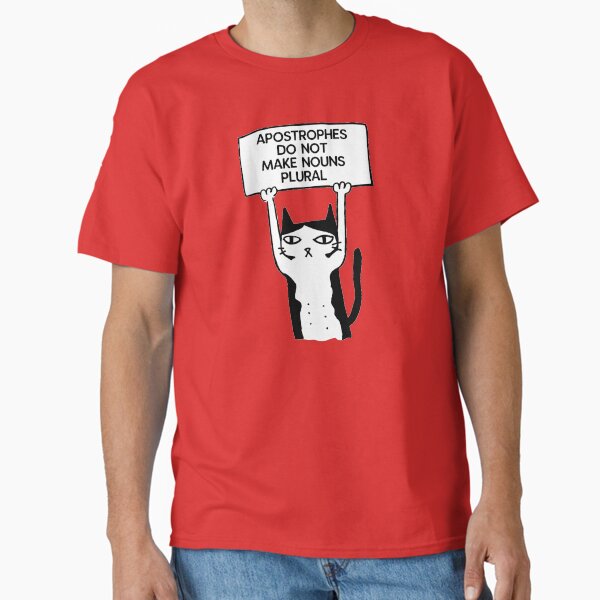 Item preview, Apostrophes do not make nouns plural cat red designed and sold by GrammarDance.