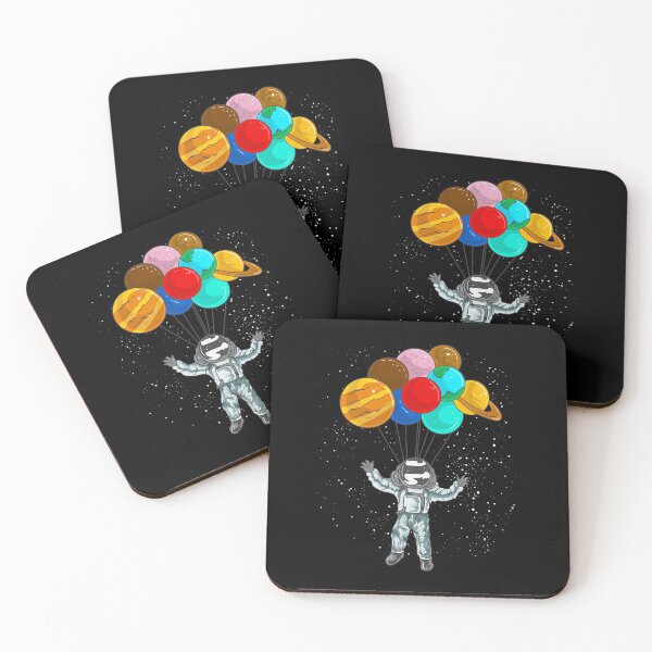 Artikelvorschau, Astronaut im Weltraum fliegen mit Planetenballons entworfen und verkauft von perfectpresents.