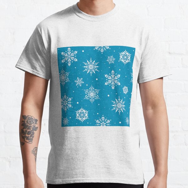 Christmas Folk Snowflakes2 Ice Blue Classic T-Shirt