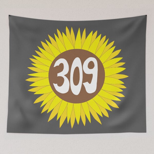 Item preview, Hand Drawn Illinois Sunflower 309 Area Code designed and sold by itsrturn.