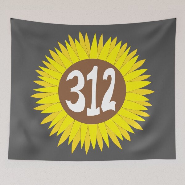 Item preview, Hand Drawn Illinois Sunflower 312 Area Code designed and sold by itsrturn.