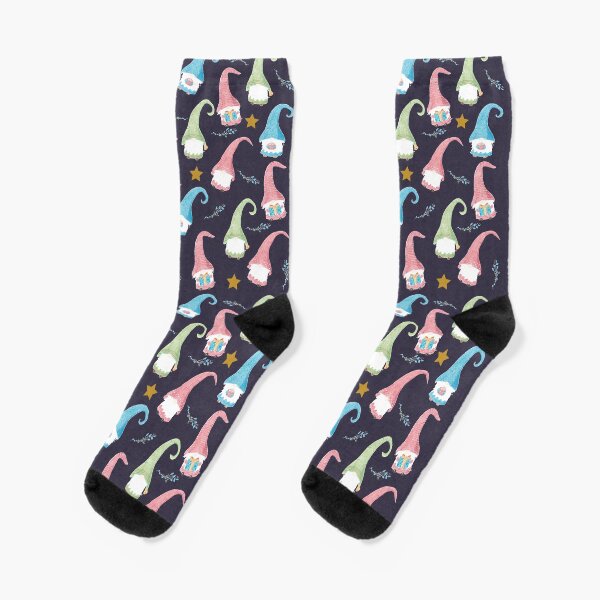 Modern Swedish Gnomes Pattern Socks