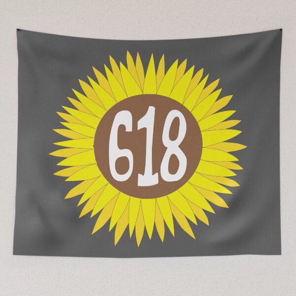 Item preview, Hand Drawn Illinois Sunflower 618 Area Code designed and sold by itsrturn.