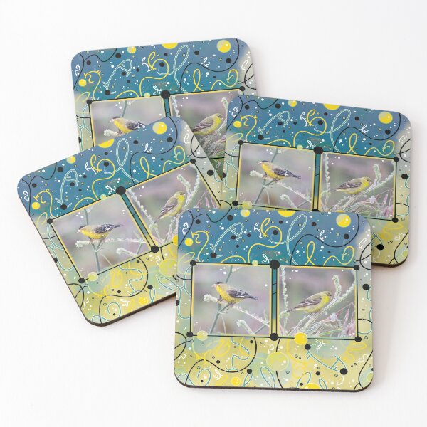 Item preview, Little Yellow Birds (Lesser Goldfinches) designed and sold by vanillakirsty.