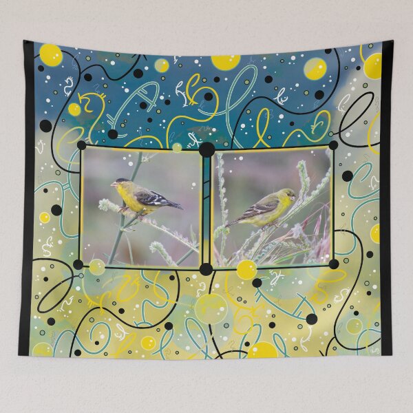 Item preview, Little Yellow Birds (Lesser Goldfinches) designed and sold by vanillakirsty.