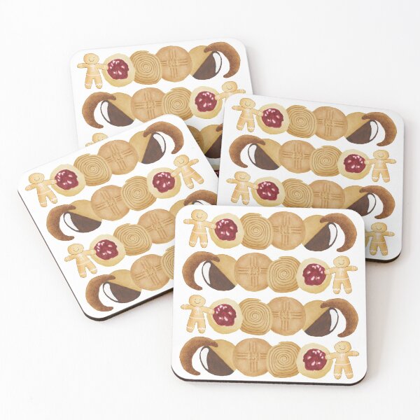 Item preview, CHRISTMAS COOKIES - Watercolor Holiday Design - 4 Rows of Xmas Cookies   designed and sold by Susan Prolman.