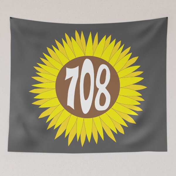 Item preview, Hand Drawn Illinois Sunflower 708 Area Code designed and sold by itsrturn.