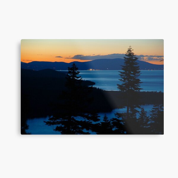 Lake Tahoe Sunset and View of North Shore Metal Print