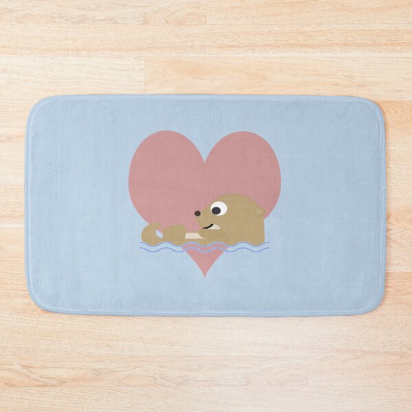 Item preview, Cute Cartoon Otter  Floating with a Heart in the background  designed and sold by Hedgie Designs.