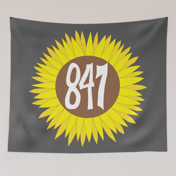 Item preview, Hand Drawn Illinois Sunflower 847 Area Code designed and sold by itsrturn.