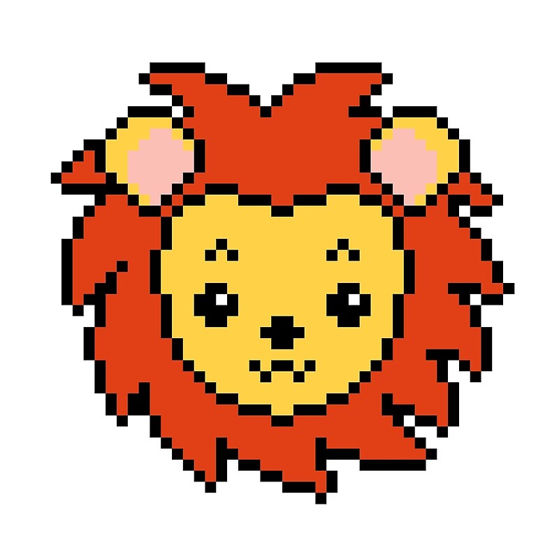 pixel art lion