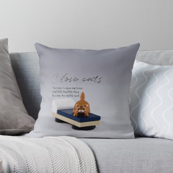 I Love Cats Throw Pillow