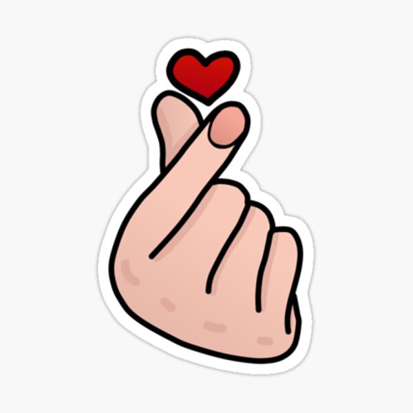 "Finger Heart Sticker" Sticker by emilicia Redbubble