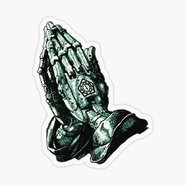 Android Darksynth Prayer Transparent Sticker
