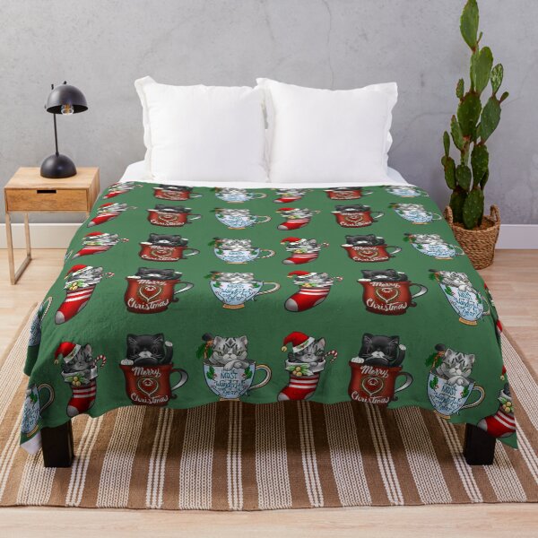 Item preview, Vanilla the silver tabby cat in a stocking for Christmas designed and sold by SamInJapan.