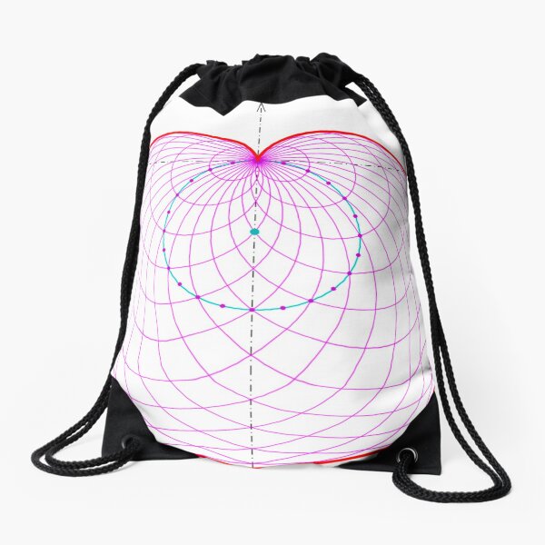 Sphere, circle, symmetry, diagram, parallel, design, shape, abstract Drawstring Bag