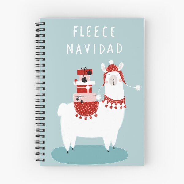 Artikelvorschau, Fleece Navidad Lama mit Weihnachtsgeschenken entworfen und verkauft von BexMorleyArt.