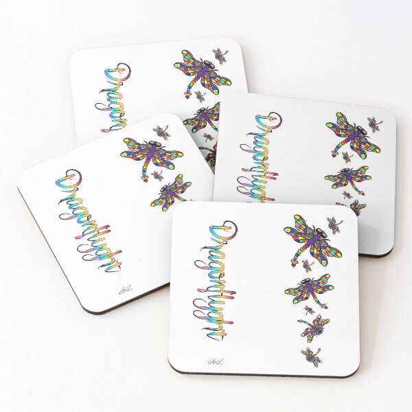 Item preview, DragonFlyght - Lots of Beautiful Multi-Coloured Dragonflies - Titled by Amanda M Lucas designed and sold by Amanda Lucas.
