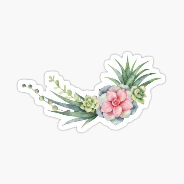 Download Succulent Wreath Stickers Redbubble
