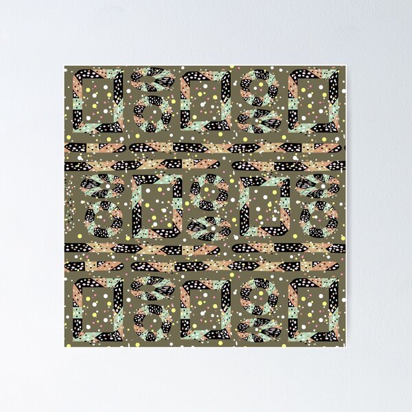 Item preview, Abstract African style pattern with multi-colored rectangles and circles designed and sold by IrinaIkar.