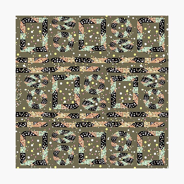 Item preview, Abstract African style pattern with multi-colored rectangles and circles designed and sold by IrinaIkar.