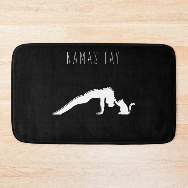 Item preview, Namas'tay cat yoga typography text art quote by Word Fandom - wordfandom designed and sold by Kerry Pritchard.