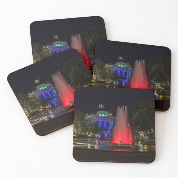 Item preview, Jewel Toned Pelican Fountain - Ruby Red Amber and Sapphire Blue designed and sold by Georgia Mizuleva.