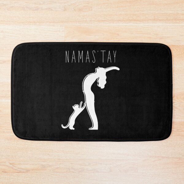 Aperçu de l'œuvre Namas’tay cat yoga typography text art quote by Word Fandom - wordfandom créée et vendue par Kerry Pritchard.