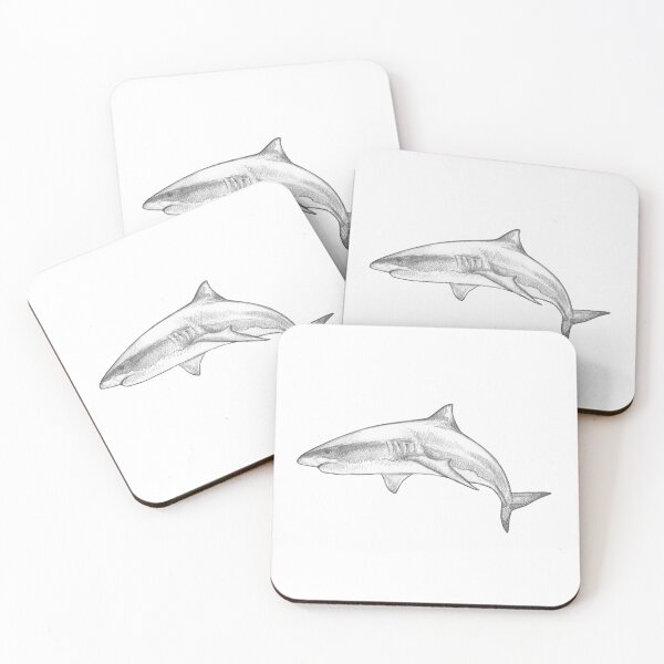 Item preview, Great White Shark V - Monochromatic Pencil Line Sketch - Drawing by MadliArt designed and sold by MadliArt.