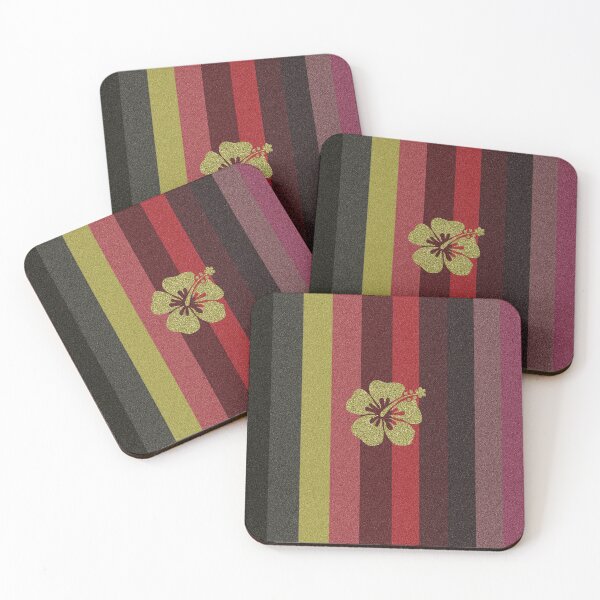 Item preview, Hibiscus Flower on Glitter Stripes  designed and sold by BloomCatB.
