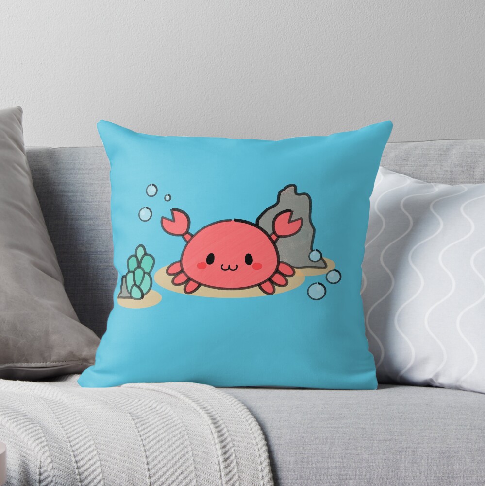 Cangrejo ermitaño kawaii Cojín
