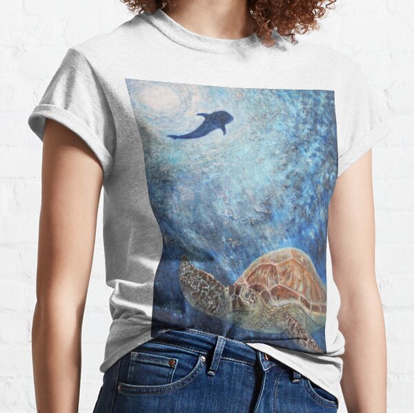 Green Sea Turtle and Whale Shark Classic T-Shirt