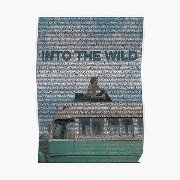 Portrait en texte d'Alexander Supertramp avec le scénario complet du film Into the Wild Poster