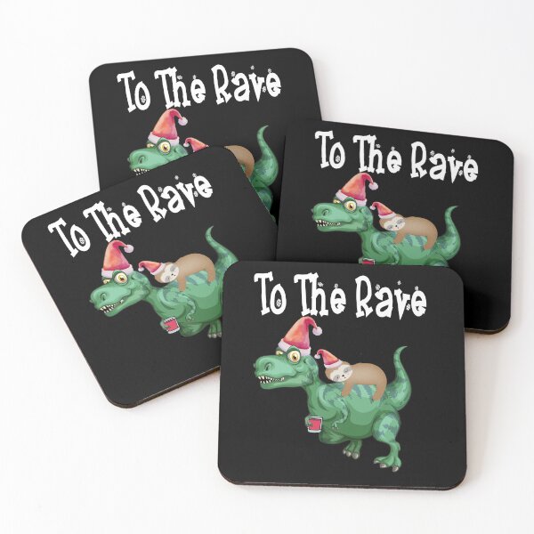 Item preview, To The Rave Tree Rex Funny Sloth riding Dinosaur Christmas  designed and sold by marcek.