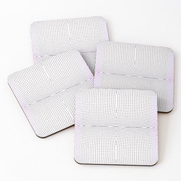 Grid, net, pattern, design, gradation, metallic, abstract, weaving, tile, fiber, halftone, repetition, spotted, textile, backgrounds, textured, geometric shape, square Coasters (Set of 4)